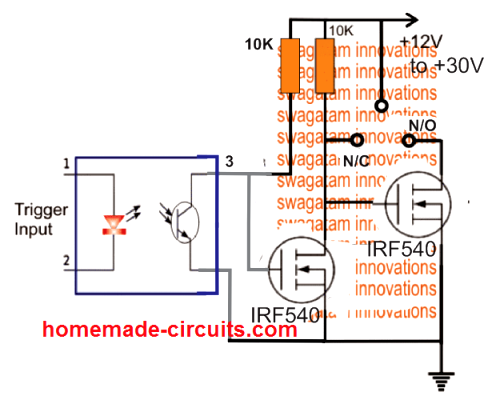 solid state SPDT DC relay using MOSFET