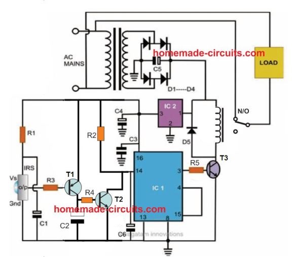 Infrared (IR) Remote Control Circuit using TSOP1738 IC