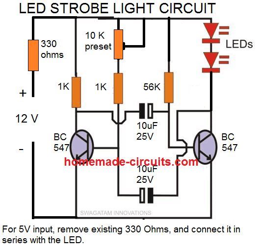 Stejl give Gå tilbage How to Make Any Light a Strobe Light Using Just Two Transistors | Homemade  Circuit Projects