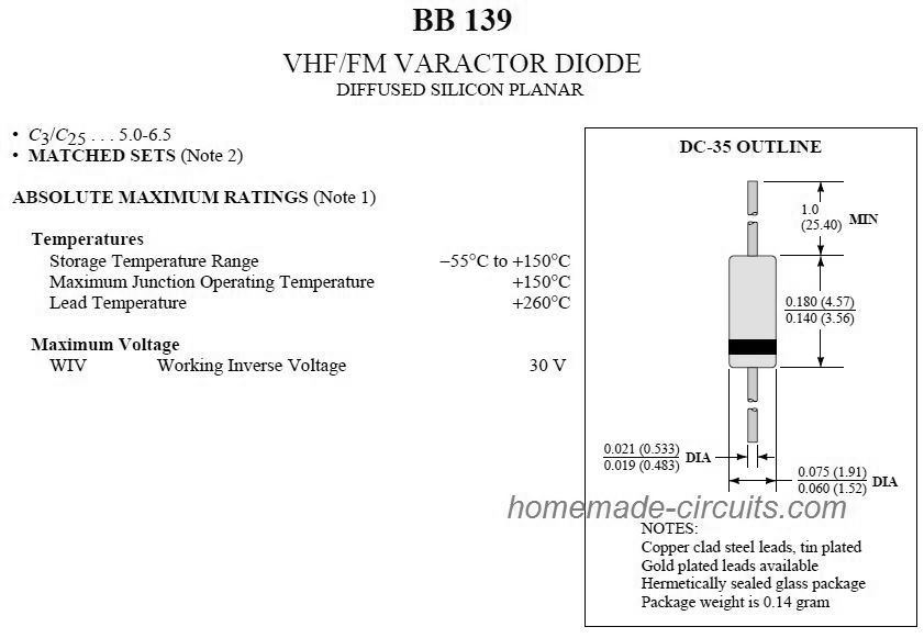 Electronics-Salon 10PCS 1sv149 Variable Kapazität Diode varactor. 