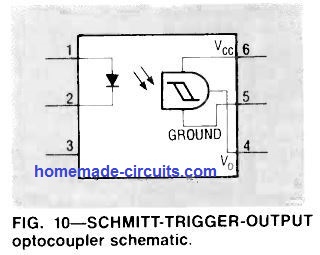 Schmitt trigger output optocoupler