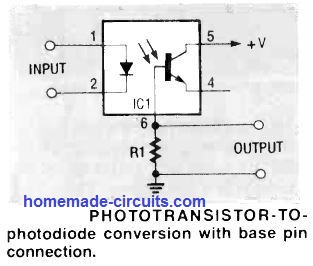 how to convert optocoupler output phototransistor to photodiode