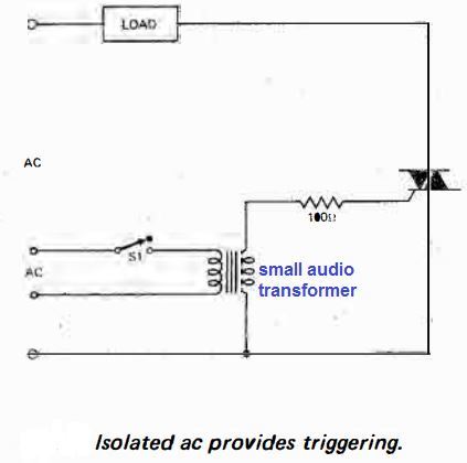 triac switching through a isolated transformer 