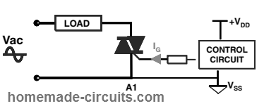 Non-isolated triggering of a triac