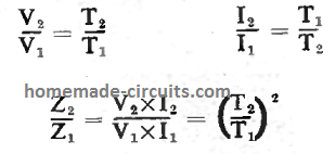 transformer winding formula