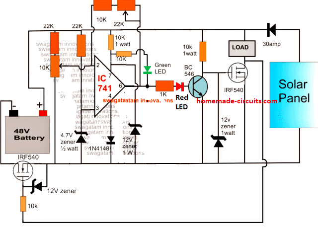 48V Solar Battery Charger Circuit with High/Low Cut-off ...