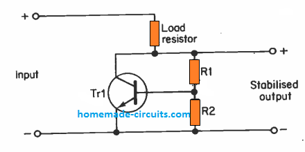 amplified zener diode circuit using a BJT