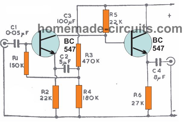 two transistor impedance buffer circuit