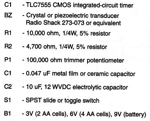 parts list
