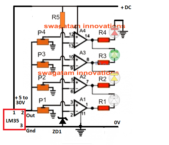4 led temp sensor