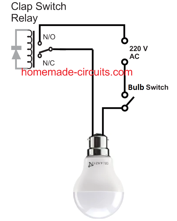 Clap switch with bulb light ON OFF