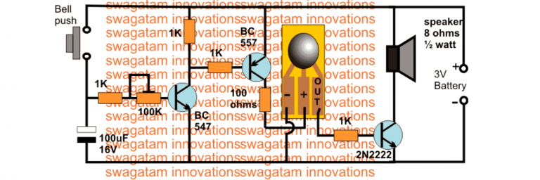 Simple Musical Door Bell Circuit Circuit Diagram