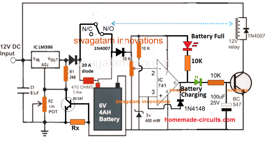 all purpose 12V, 24V automobile battery charger circuit