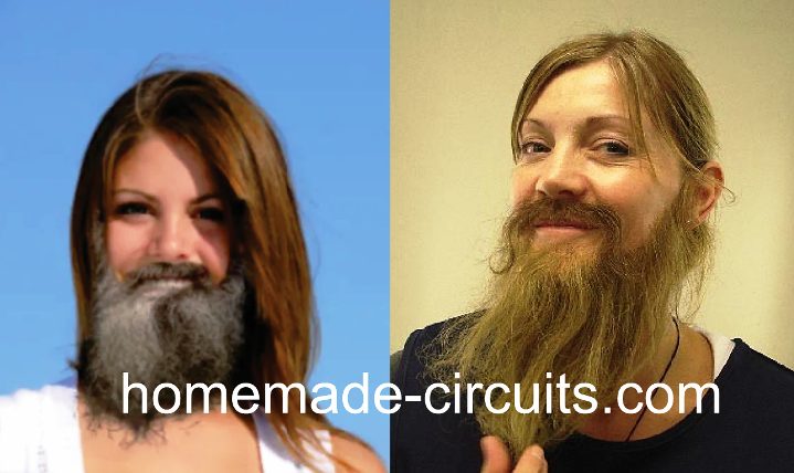 girl fake beard protection
