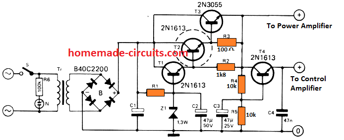 30 Watt Amplifier Circuit Using