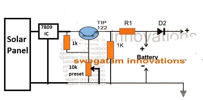 9 Simple Solar Battery Charger Circuits Circuit Diagram