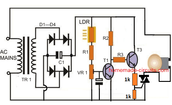 triac based day night switch trigger circuit