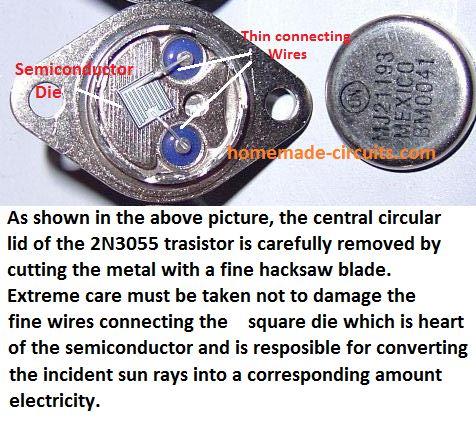 2N3055 into solar cell