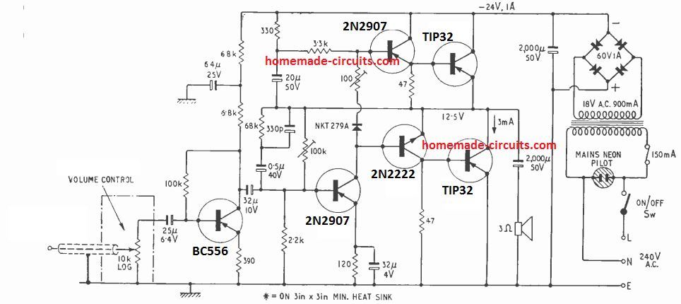 10 watt amplifier circuit