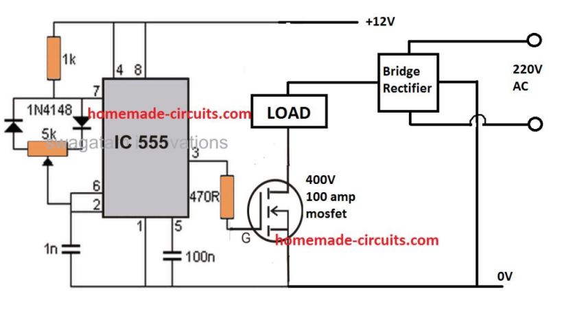 mosfet pwm kiln temperature controller circuit