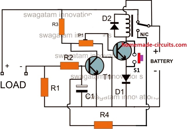 Low Battery and Overload Protection Circuit for Inverters with push button start
