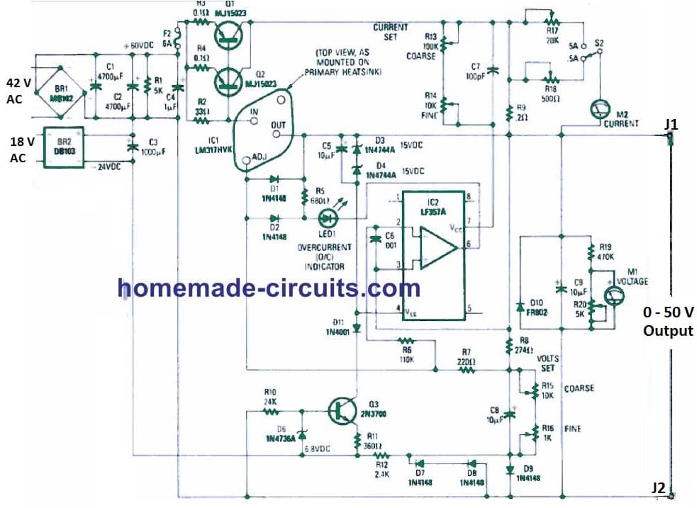 laboratory power supply circuit