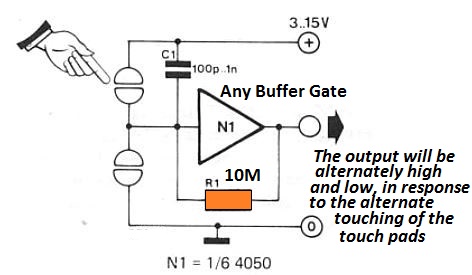 bistable touch switch circuit