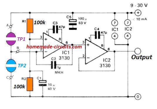 Touch Operated Potentiometer Circuit