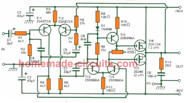 120 watt mosfet amplifier circuit