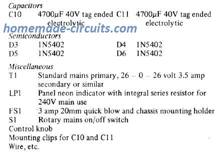 35 watt parts list