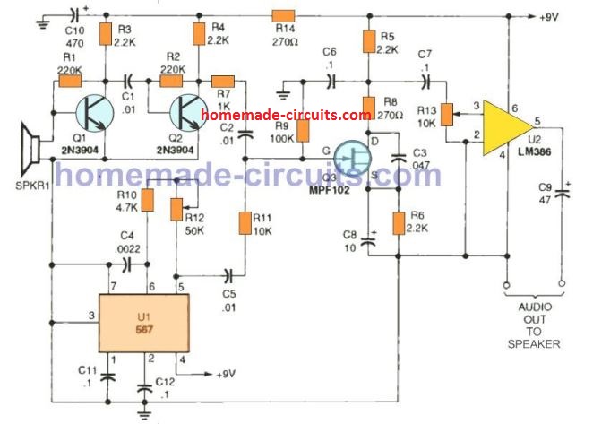 highly sensitive ultrasonic receiver circuit