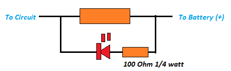 LED detection for resistor potential difference