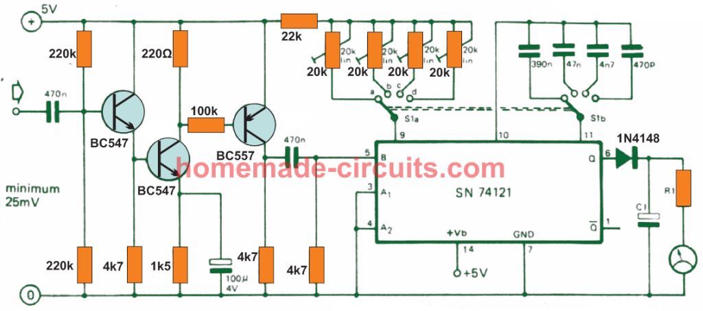 Frequency Meter Circuit Diagram