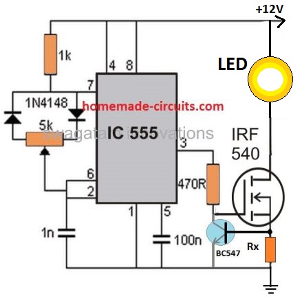 PWM light dimmer for car headlight