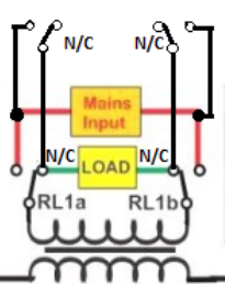 grid AC battery charger through DPDT relays