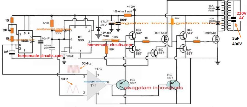 simple ferrite core inverter