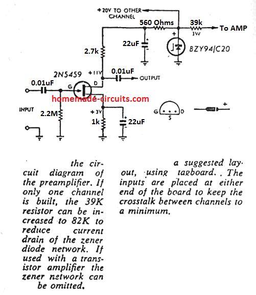 single fet preamplifier circuit