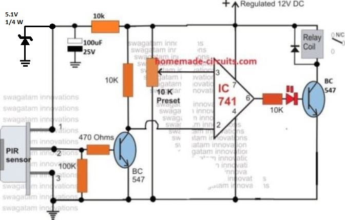 4 Simple Motion Detector Circuits Using