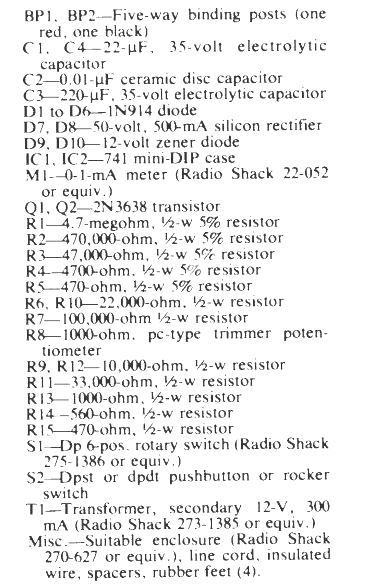 parts list