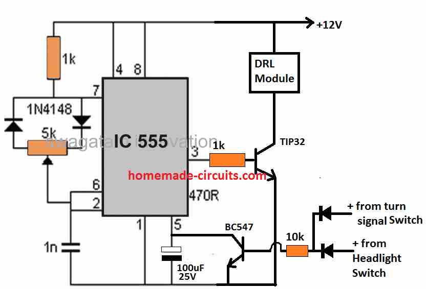 PWM dimmer with DRL