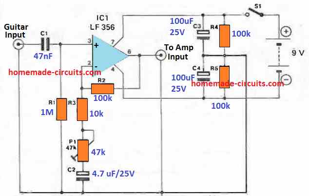 guitar preamplifier circuit