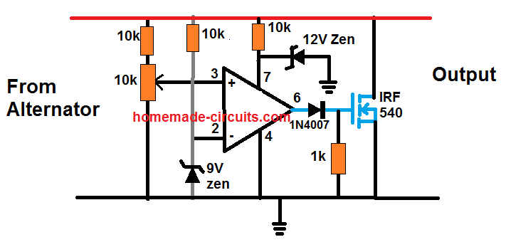 solar alternator shunt regulator circuit