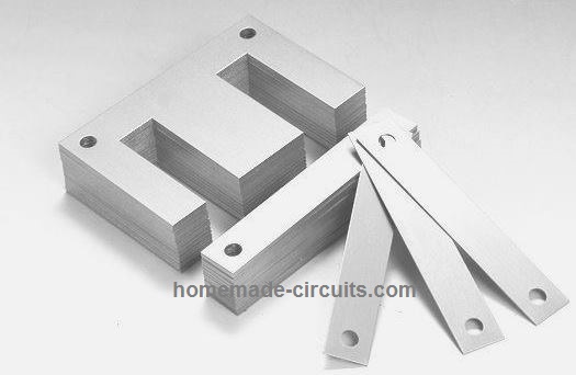 iron E and I core lamination dimesions and set up