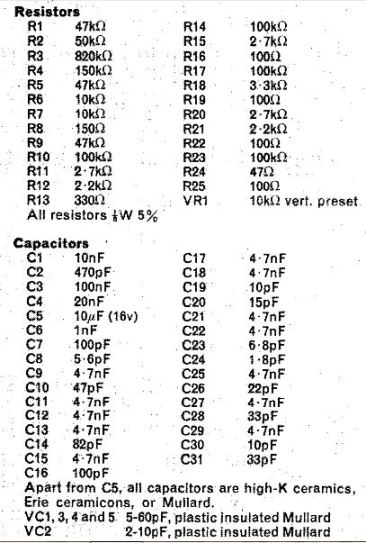 2m parts list