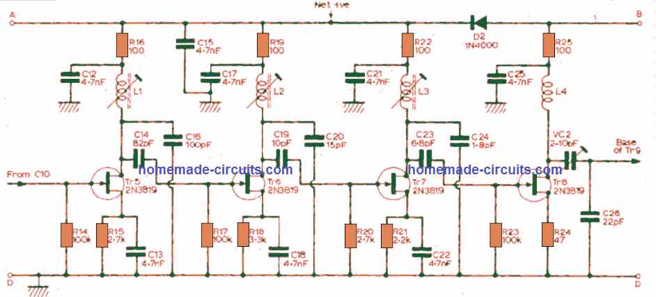2 Meter Ham Radio Multiplier Chain Circuit Diagram