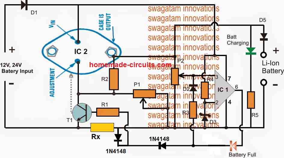 High Cur Li Ion Battery Charger Circuit Homemade Projects