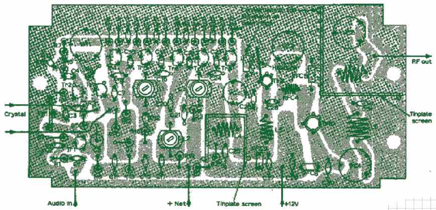 2 Meter Ham Radio Transmitter PCB Component Layout