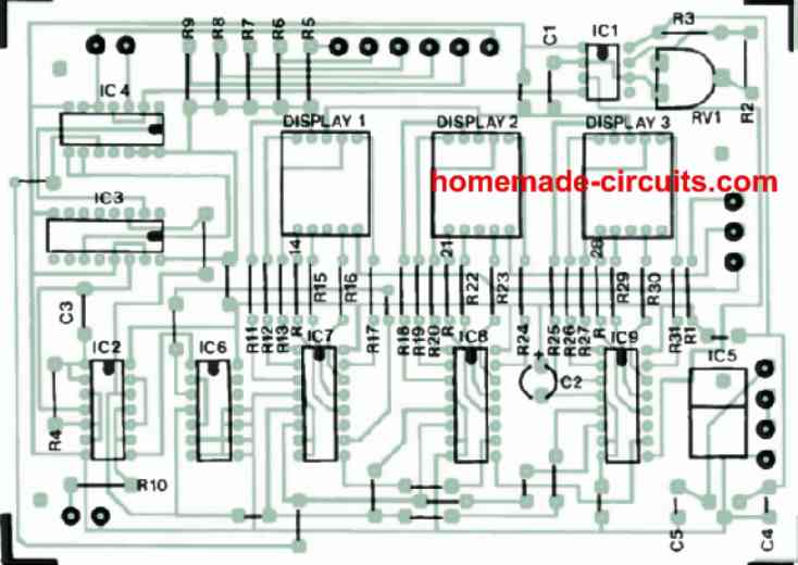 capacitance meter PCB part layout compressed