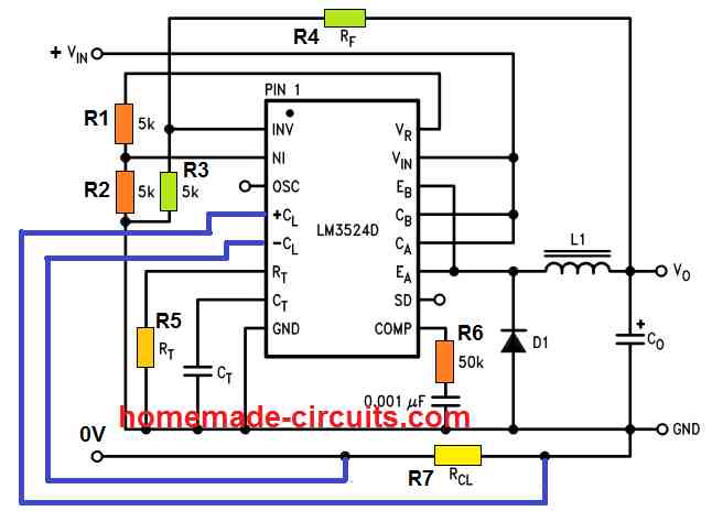DC to DC Converter Circuits using SG3524 [Buck, Boost Designs