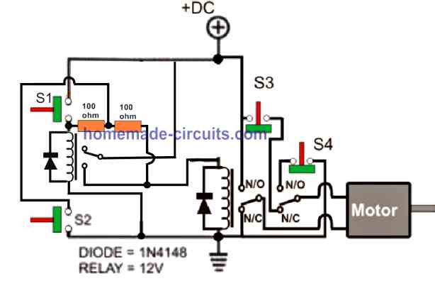 two relay gate open close automatic circuit